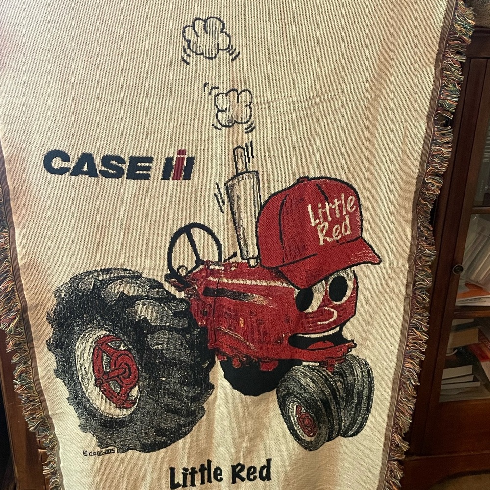 Case International Harvester Little Red Tractor Blanket Throw 33”x50”